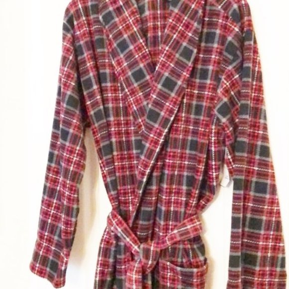 Robe fleece mens new one size fits most polyester pockets Fruit of the Loom - Picture 2 of 5